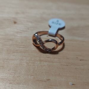 Elegant Rose Gold Infinity Ring with Sparkling Accents